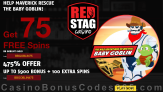 Red Stag Casino 75 FREE Goblin’s Gold Spins and 475% Match Bonus plus 100 FREE Spins Mega Welcome Promo